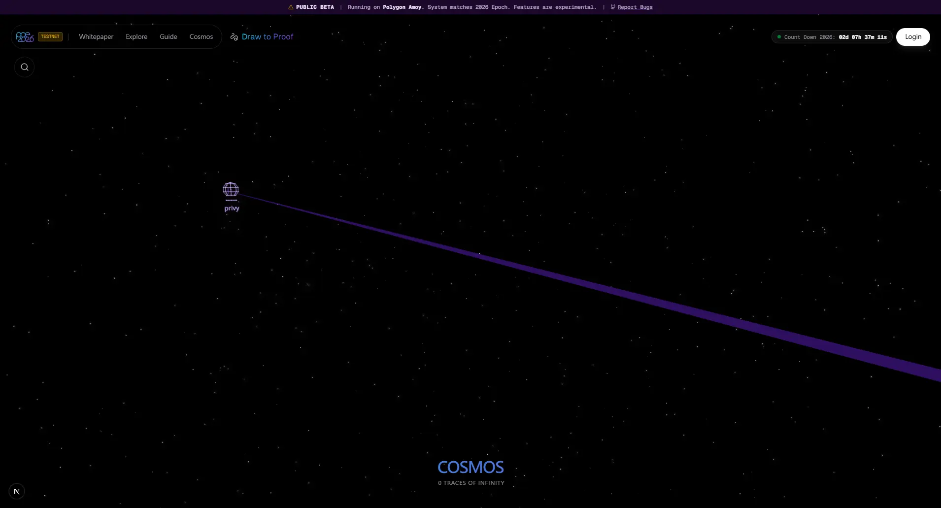 Brand integration in the cosmos view with light trails